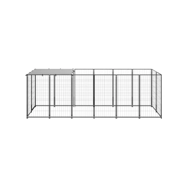 Enclos Chien en métal Soudée 3,30x1,10x1,10m Parc Chien avec Toit