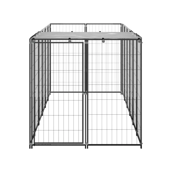 Enclos Chien en métal Soudée 3,30x1,10x1,10m Parc Chien avec Toit