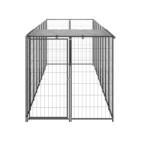 Enclos Chien en métal Soudée 4,40x1,10x1,10m Parc Chien avec Toit