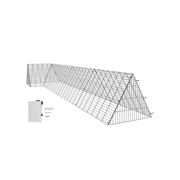 Enclos de Poulailler 400x100 cm Parc Extérieur Noir Tunnel à Poules Maille Soudée