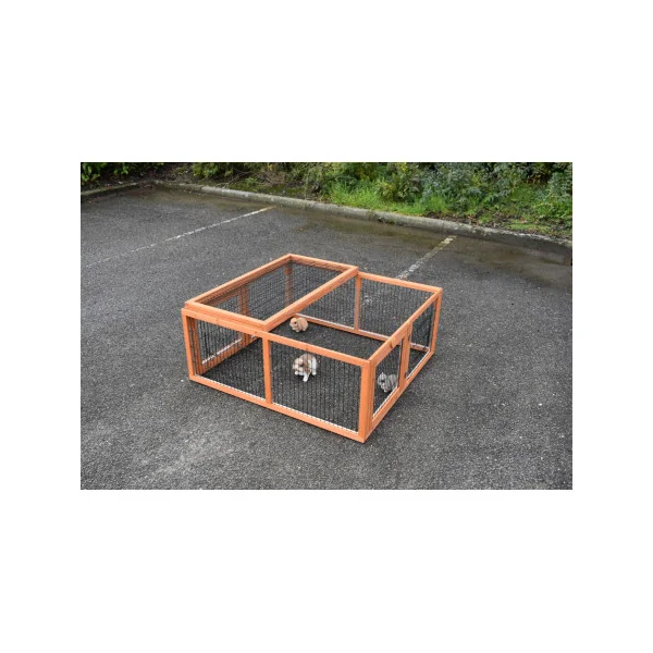Enclos Lapin Bois bandes anti-rongement parc Lapin maille anti renard