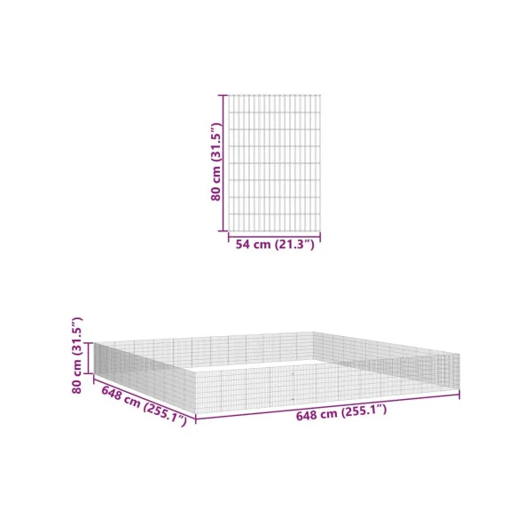 Enclos Poule 6,48m x 6,48m Maille Soudée Parc Poule Métal Galvanisé Parc Lapin