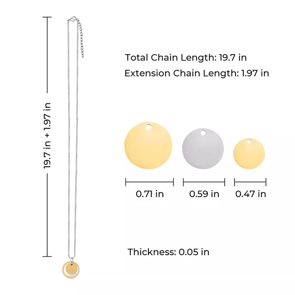 Ensemble de Colliers à Triple Pendentifs en Acier Inoxydable (2pcs)