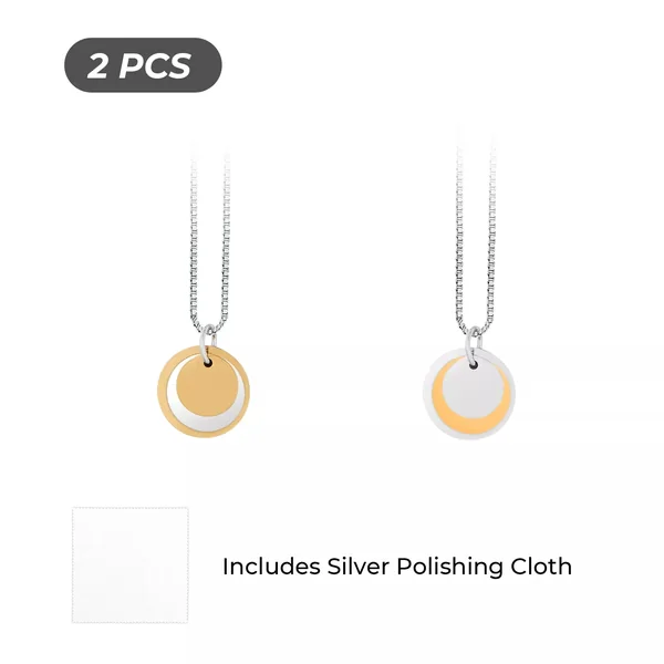 Ensemble de Colliers à Triple Pendentifs en Acier Inoxydable (2pcs)