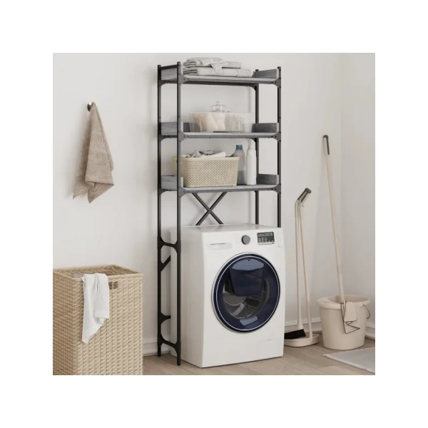 Etagère Lave Linge Chêne Gris Etagère Machine à Laver Chêne Aménagement Sèche Linge Rangement Salle de Bain Gain de Place