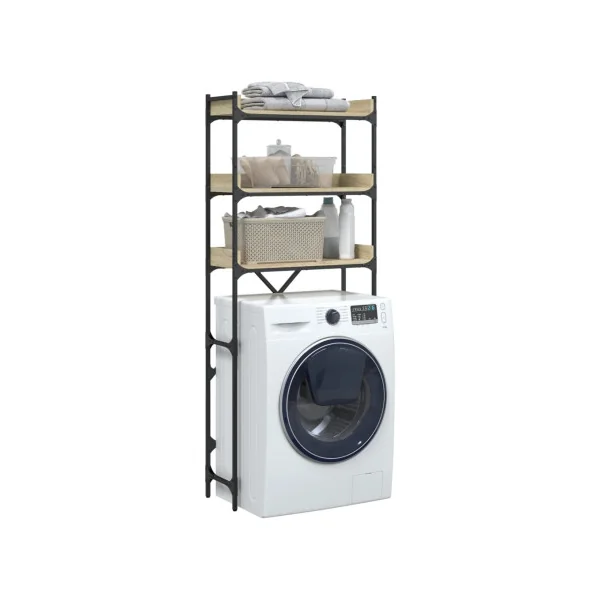 Etagère Lave Linge Etagère Machine à Laver Chêne Aménagement Sèche Linge Rangement Salle de Bain Gain de Place