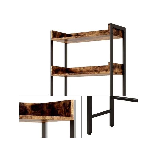 Etagère Lave Linge Noir Chêne Rustique Etagère Machine à Laver Aménagement Sèche Linge Rangement Salle de Bain Gain de Place