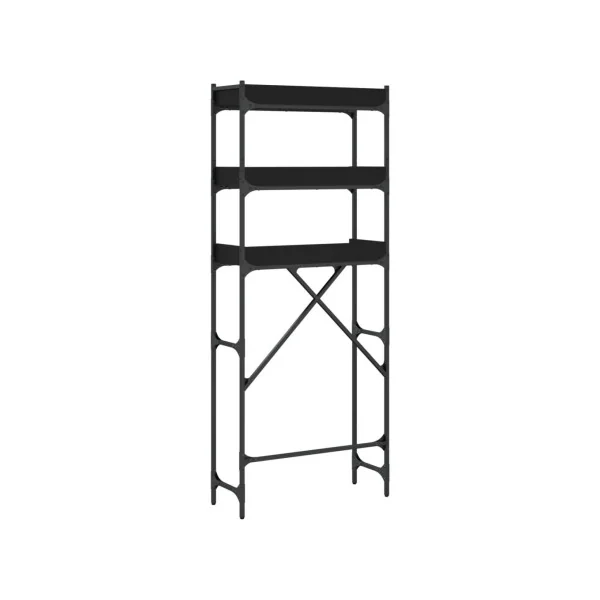 Etagère Lave Linge Noir Etagère Machine à Laver Chêne Aménagement Sèche Linge Rangement Salle de Bain Gain de Place