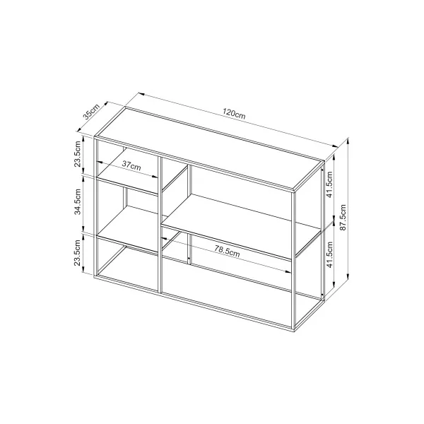 Etagère Métal Blanc 5 Compartiments Bibliothèque Design Meuble Rangement Livres