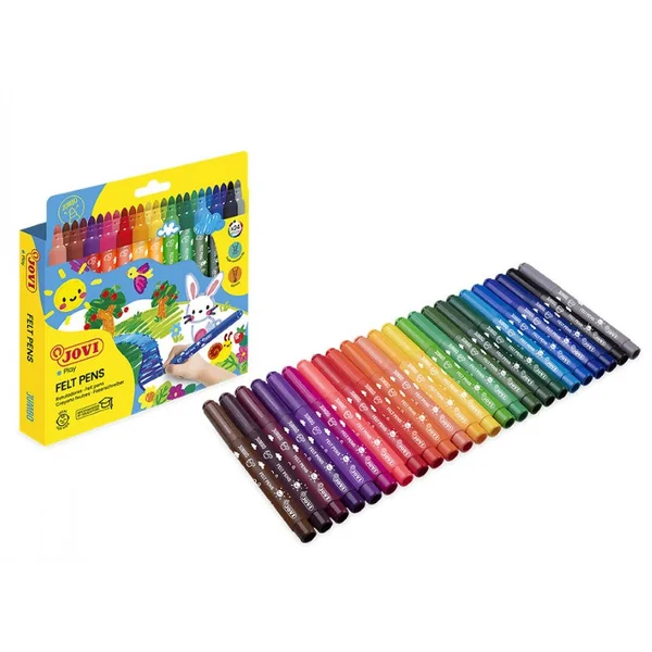 Etui 24 feutres Jumbo Felt Pens couleurs assorties