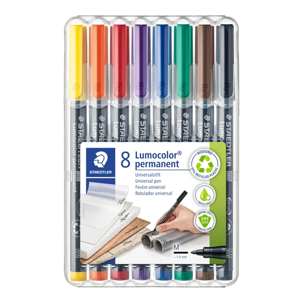Etui Box feutres 8 Lumocolor permanent Moyenne