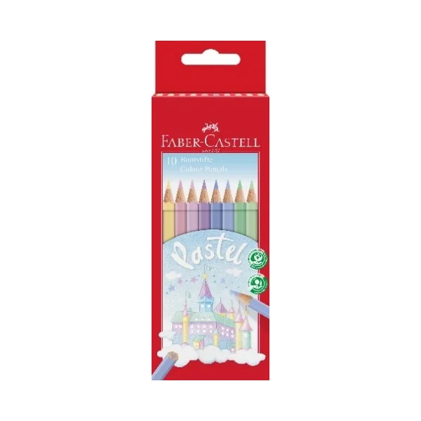 Etui carton de 10 crayons de couleurs pastels