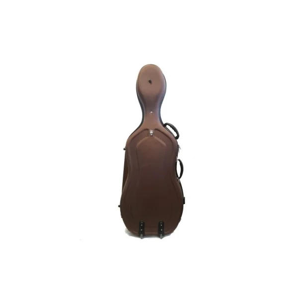 Etui coque nylon ultra-rigide pour violoncelle 4/4 avec roulettes - brun