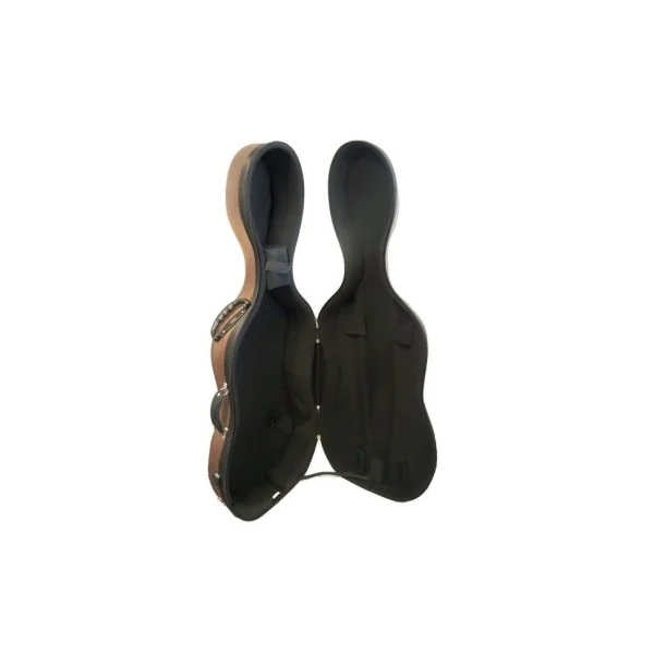 Etui coque nylon ultra-rigide pour violoncelle 4/4 avec roulettes - brun