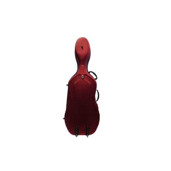 Etui coque nylon ultra-rigide pour violoncelle 4/4 avec roulettes - rouge