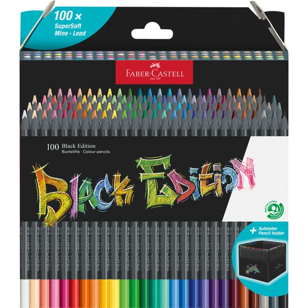 Etui de 100 crayons de couleurs Black Edition