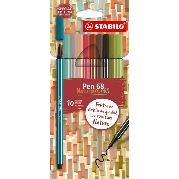 Etui de 10 feutres Pen 68 couleurs Nature
