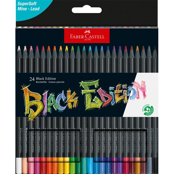 Etui de 24 crayons de couleurs Black Edition