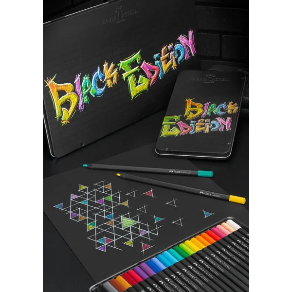 Etui de 24 crayons de couleurs Black Edition