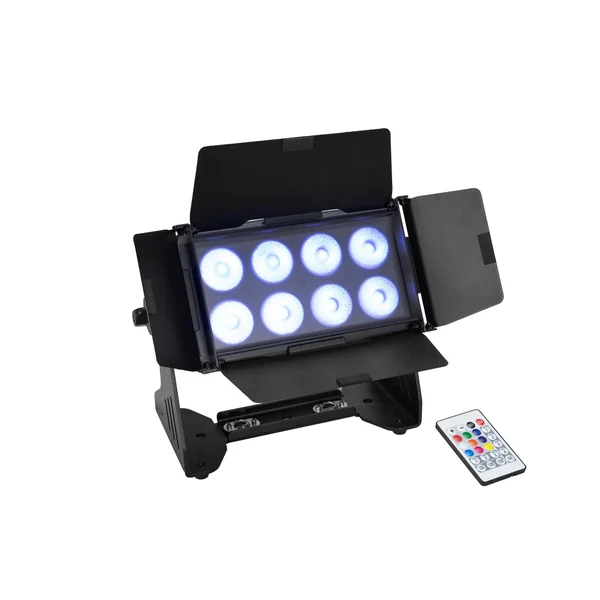 EUROLITE Set 4x AKKU Multiflood IP 8x10W RGBW Wash CRMX + Case with charging function