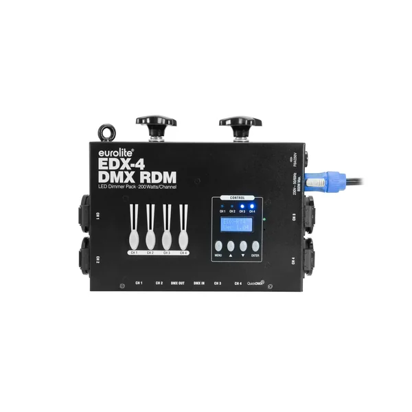EUROLITE Set 4x PAR-16 Spot bk dim2warm + EDX-4 DMX RDM LED Dimmer Pack