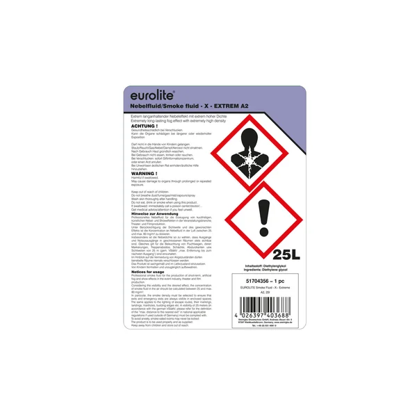 EUROLITE SMOKE FLUID -X- Extreme A2, 25l smoke fluid
