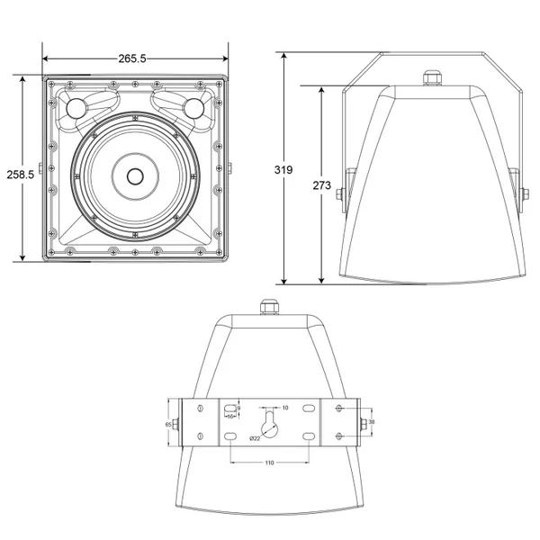 EXT106 Enceinte IP coaxiale 6.5" 100 Watts 100 V