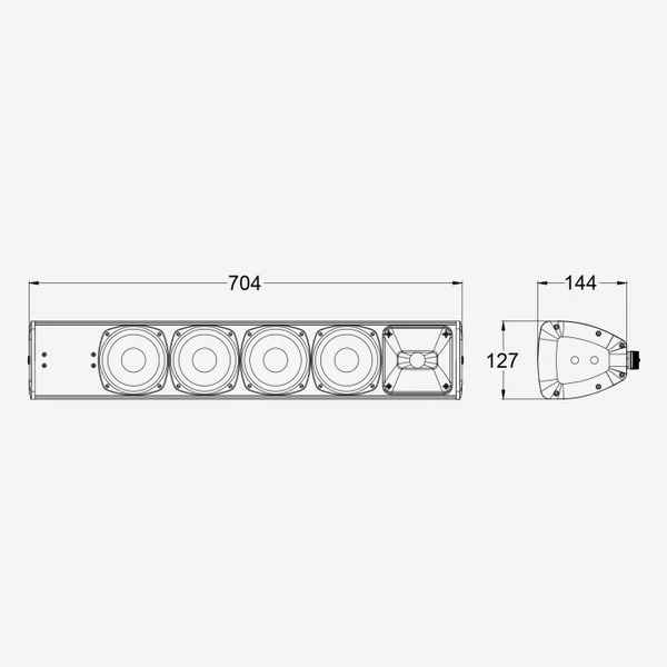 EXTLine134B Colonne acoustique 120-60-30 Watts 100 V