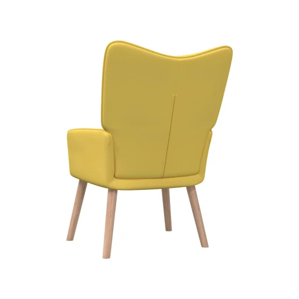 Fauteuil Jaune Chaise de Relaxation avec Pouf en Tissu