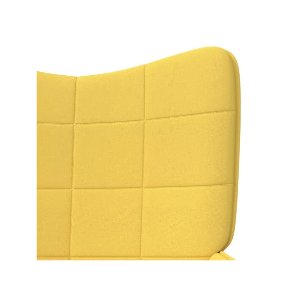 Fauteuil Jaune Chaise de Relaxation avec Pouf en Tissu