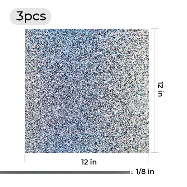 Feuille acrylique Plexiglass holographique avec paillettes étincelantes 3mm(3 pièces)