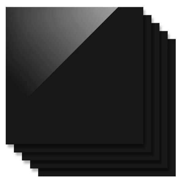 Feuille d'acrylique brillante opaque noire de 1 mm (10 pièces) - Plexiglas