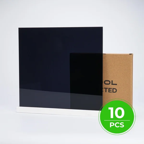 Feuille d'acrylique brillante opaque noire de 1 mm (10 pièces) - Plexiglas