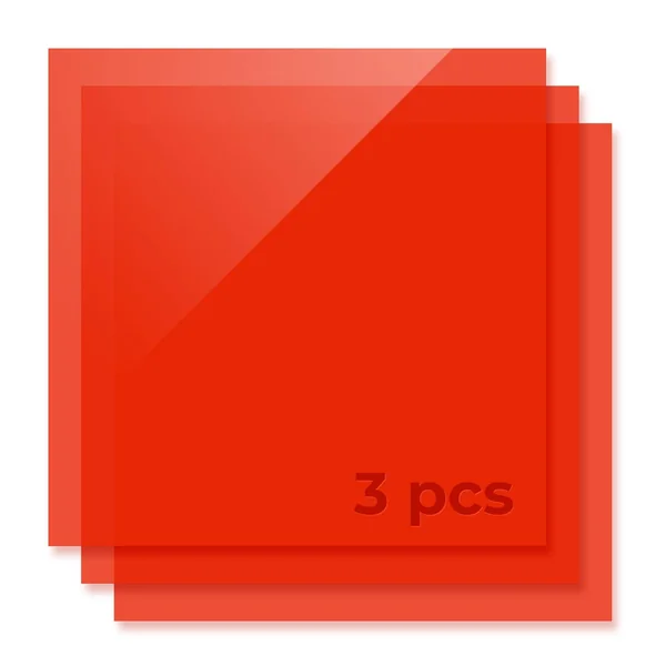 Feuille d'acrylique rouge translucide brillante de 3 mm d'épaisseur (3PCS)