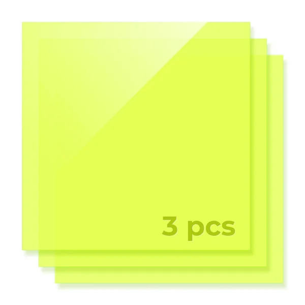 Feuille d'acrylique translucide verte fluorescente brillante 3 mm (3 pièces)