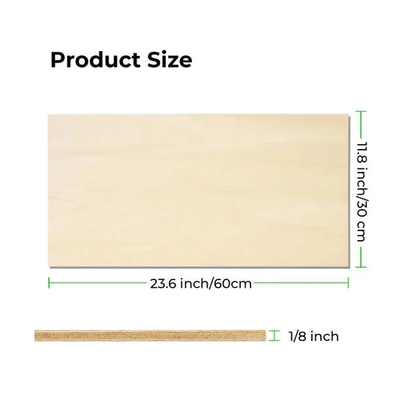 Feuilles de contreplaqué de 3x304x609 mm (6 pièces)