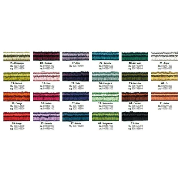Fil décoration laqué 50g 0,5mmx25m