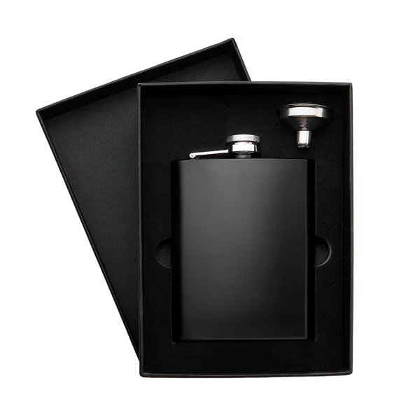 Flasque noire en acier inoxydable (8 oz)