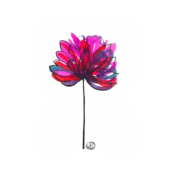 Fleur rose rouge et grise – Nadège Lelièvre