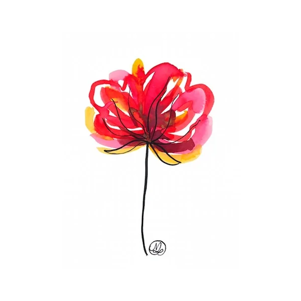 Fleur rouge et rose – Nadège Lelièvre