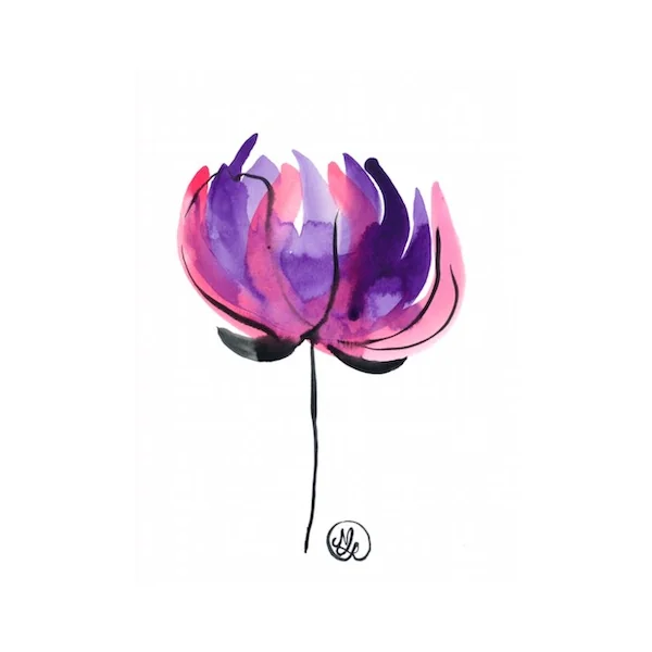 Fleur violette et rose – Nadège Lelièvre