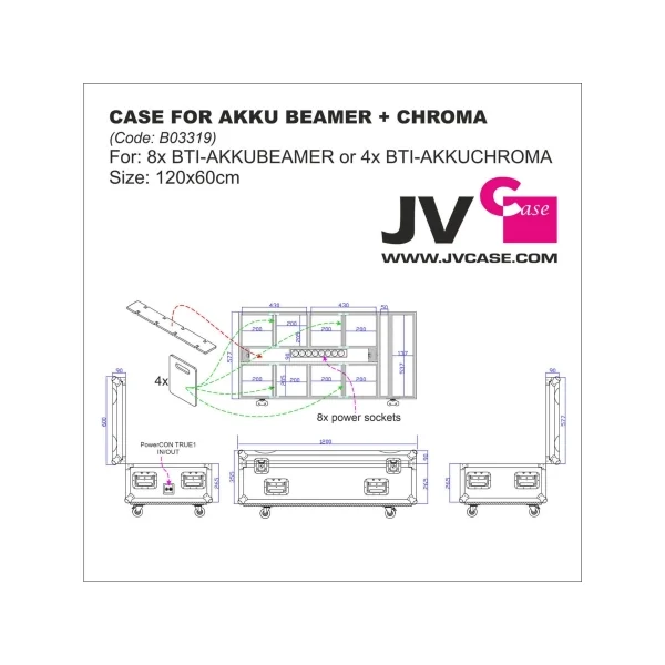 Flightcase pour BTI AKKUBEAMER et BTI AKKUCHROMA Briteq