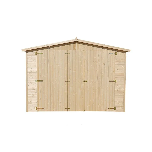 Garage en Bois Pin/Sapin 16,71m² Garage Voiture Abri Voiture Bois Massif