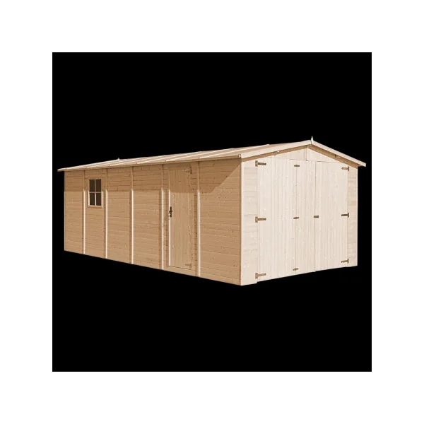 Garage en Bois Pin/Sapin 19,95m² Garage Voiture Abri Voiture Bois Massif