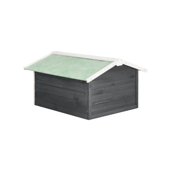Garage Robot Tondeuse Bois de Pin Abri Extérieur Tondeuse Gris