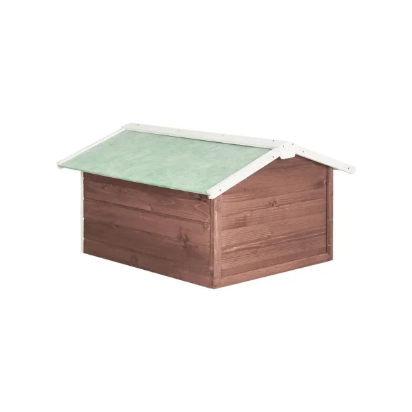 Garage Robot Tondeuse Bois de Pin Abri Extérieur Tondeuse Marron et Blanc