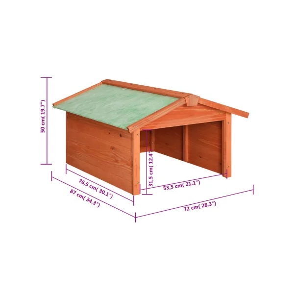 Garage Robot Tondeuse Bois de Pin Abri Extérieur Tondeuse Marron