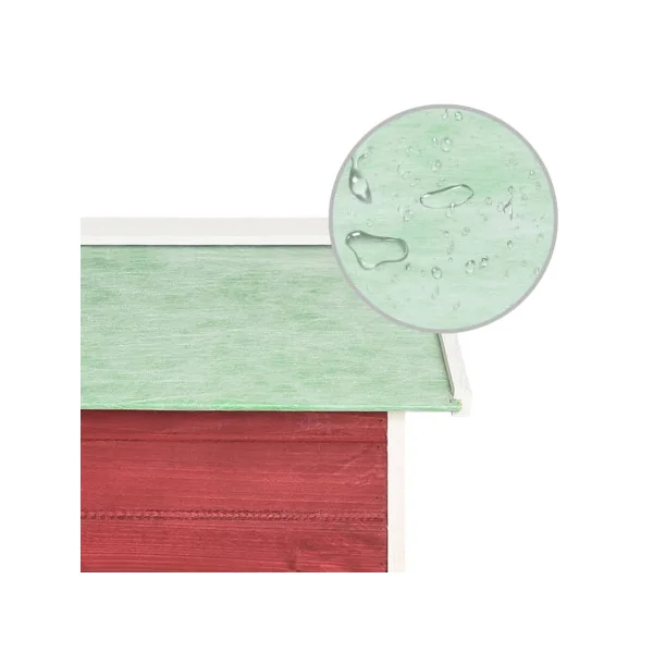 Garage Robot Tondeuse Bois de Pin Abri Extérieur Tondeuse Rouge et Blanc