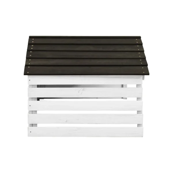 Garage Robot Tondeuse Bois de Sapin Abri Extérieur Tondeuse Marron et Blanc