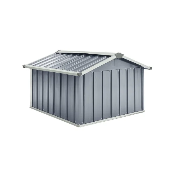 Garage Robot Tondeuse Métal Gris Abri Extérieur Tondeuse Acier Galvanisé